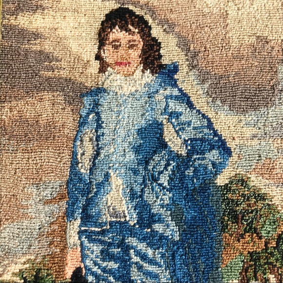 Vintage Embroidered Framed The Blue Boy - Picture 4 of 9